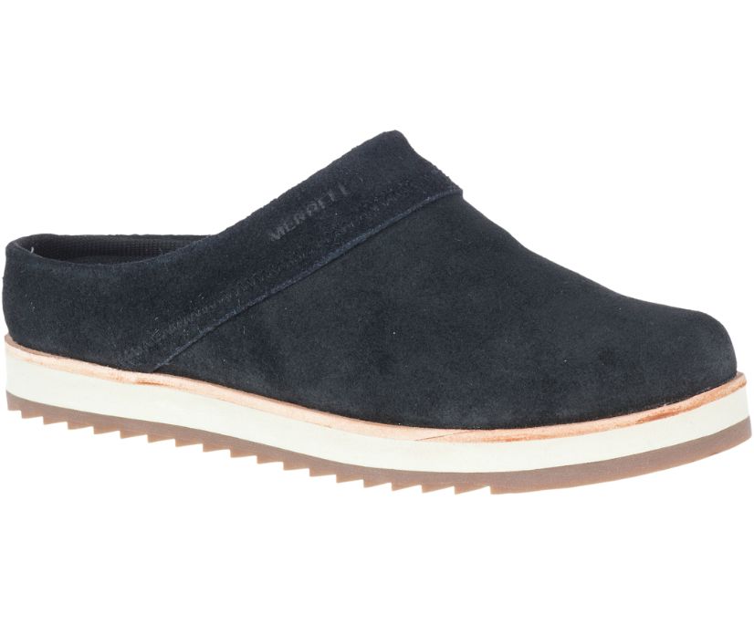 Buty Merrell Juno Clog Suede - Slip Ons Damskie Merrell - Czarne [RVSQE-6281]